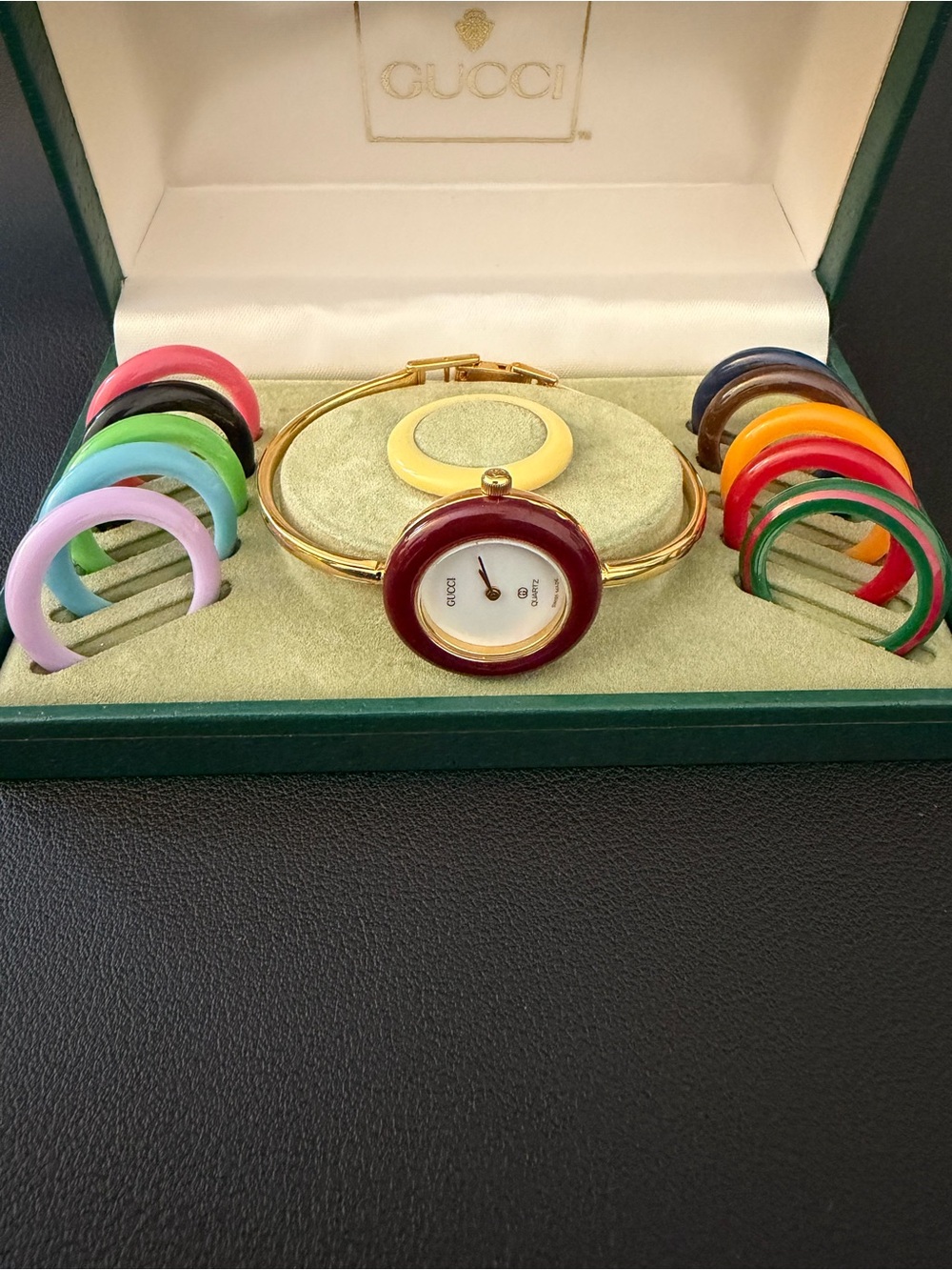 Gucci Women's Interchangeable Bangle Watch - Burgundy Bezel